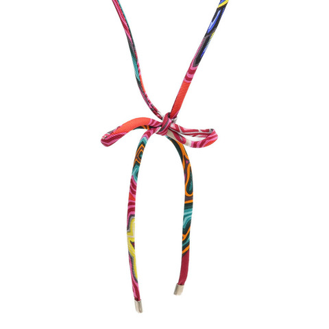 HERMES 絲質Necklace/Bracelet銀扣項鍊/手帶