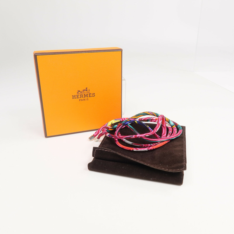 HERMES 絲質Necklace/Bracelet銀扣項鍊/手帶-5