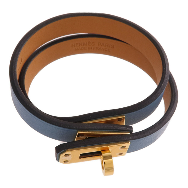 HERMES Swift皮革Mini Kelly Double Tour Bracelet金扣手帶-3