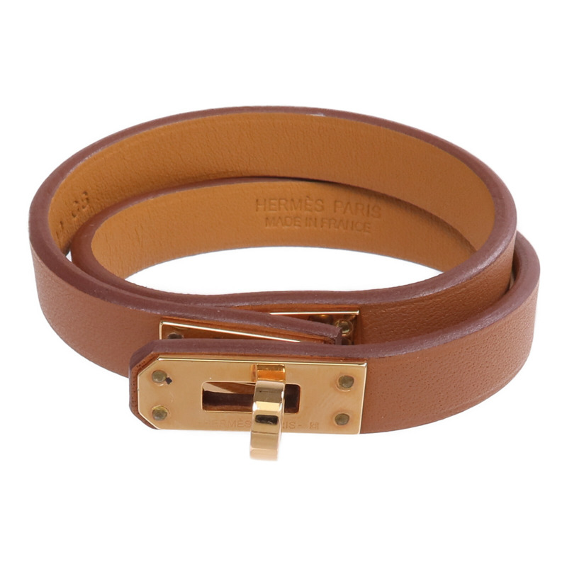 HERMES Swift皮革Mini Kelly Double Tour Bracelet金扣手帶-0
