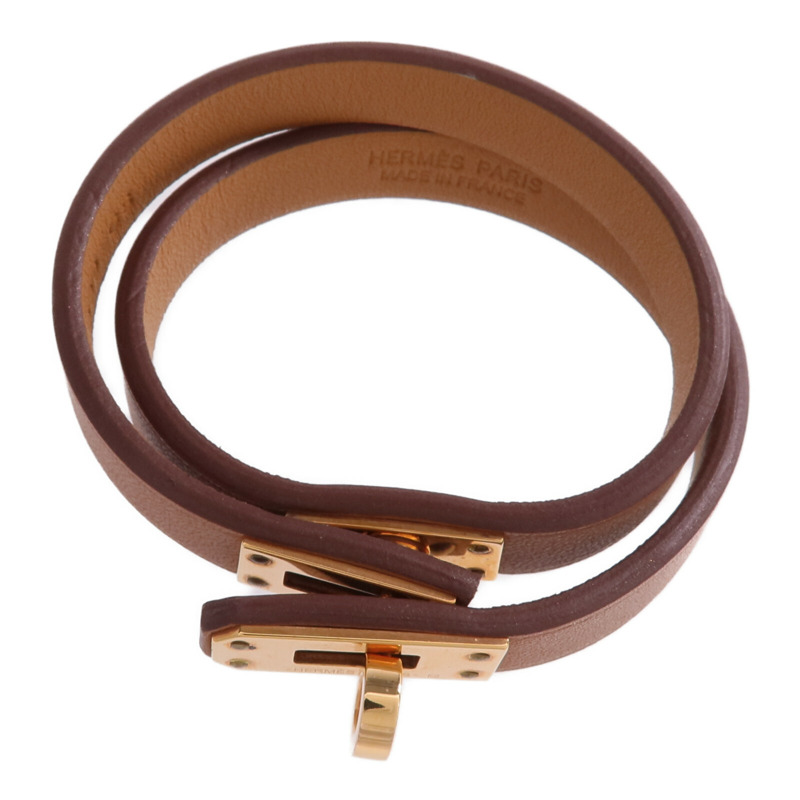 HERMES Swift皮革Mini Kelly Double Tour Bracelet金扣手帶-3