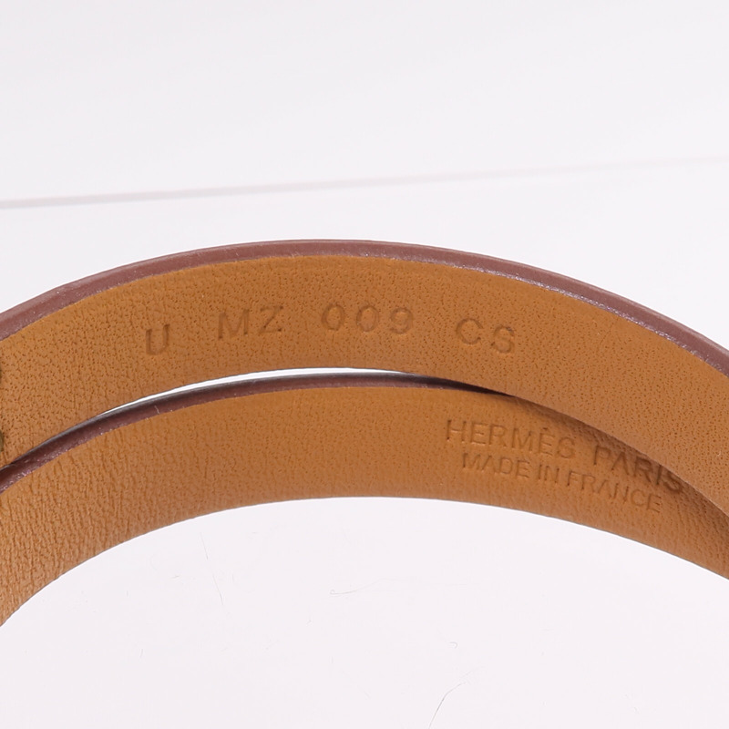 HERMES Swift皮革Mini Kelly Double Tour Bracelet金扣手帶-6