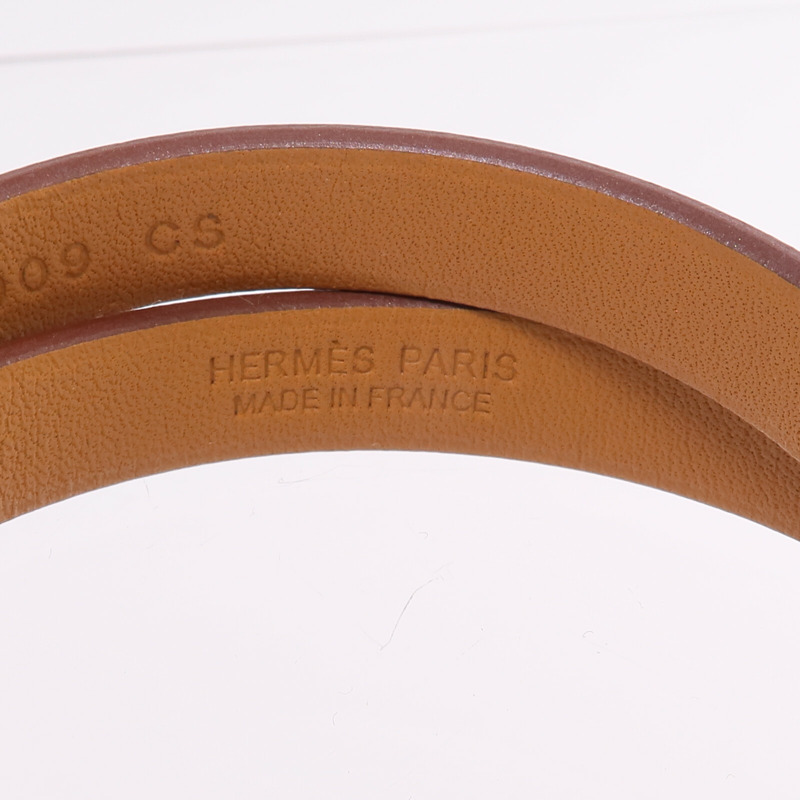 HERMES Swift皮革Mini Kelly Double Tour Bracelet金扣手帶-7
