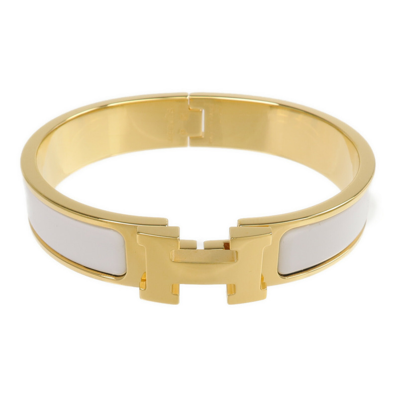 HERMES 金屬/琺瑯Clic H金扣手鐲-0
