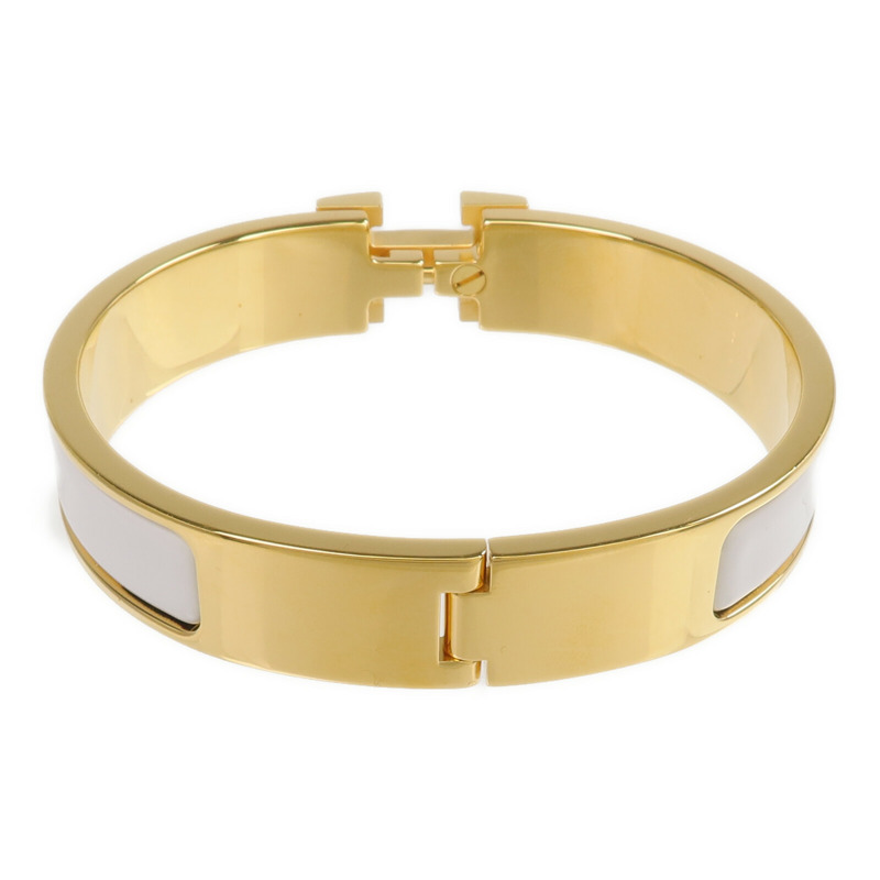 HERMES 金屬/琺瑯Clic H金扣手鐲-2