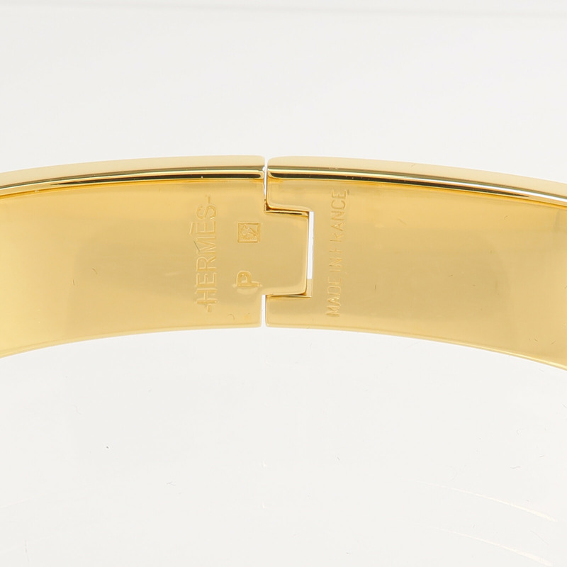 HERMES 金屬/琺瑯Clic H金扣手鐲-4