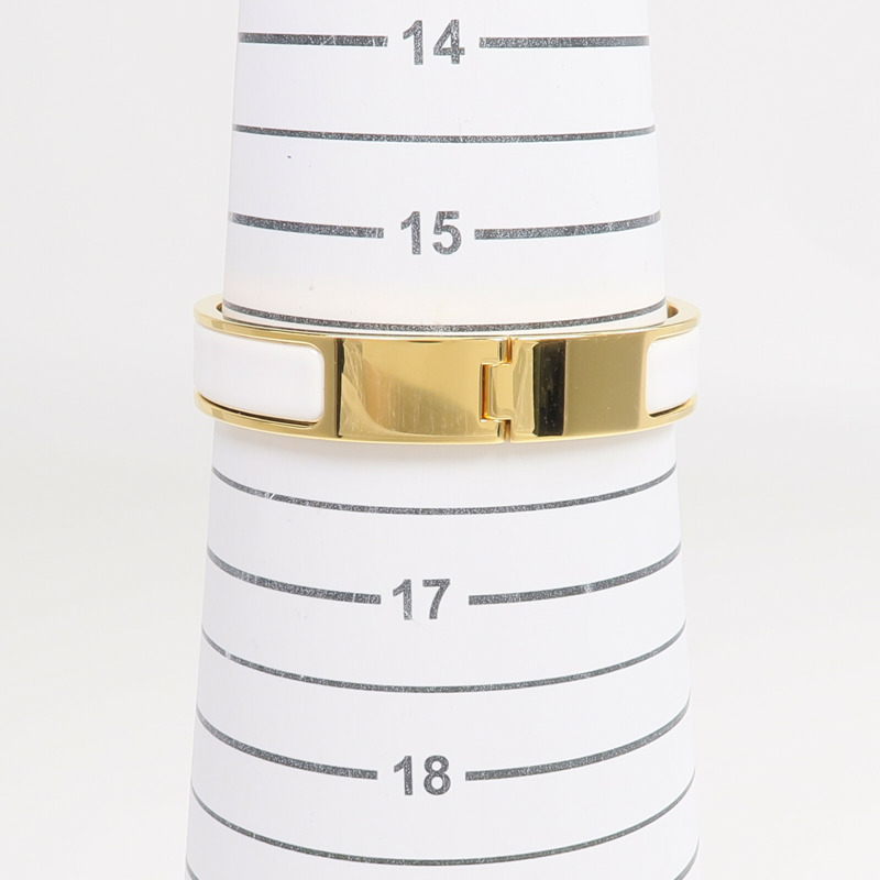 HERMES 金屬/琺瑯Clic H金扣手鐲-8