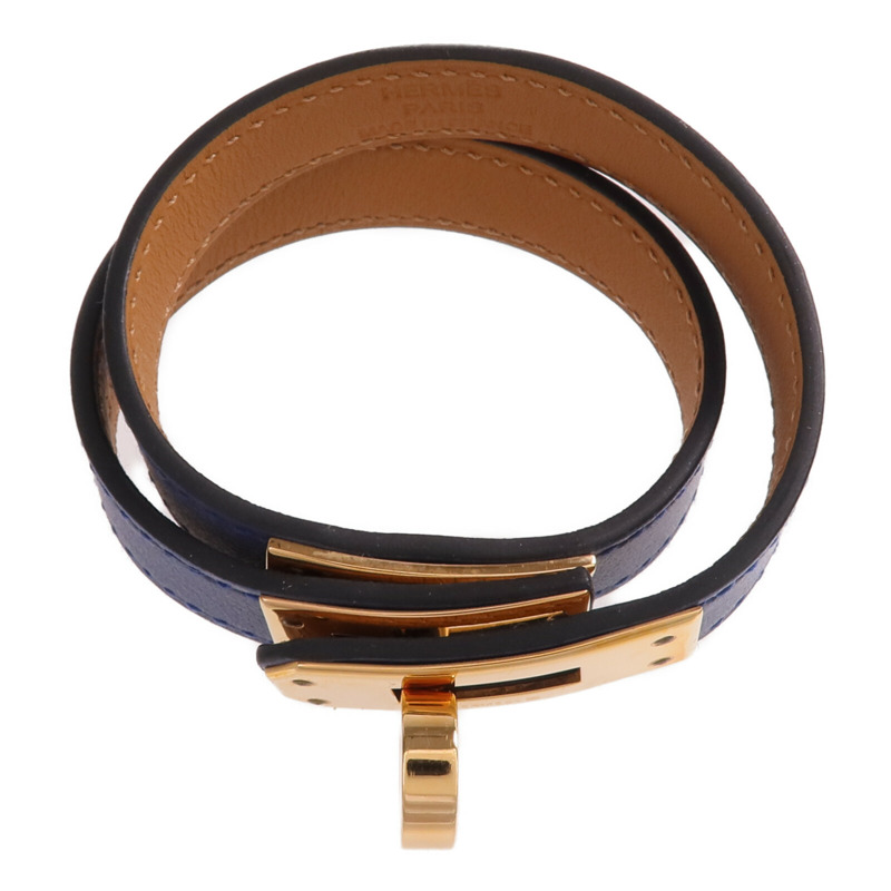 HERMES Swift皮革Kelly Double Tour Bracelet金扣手帶-3