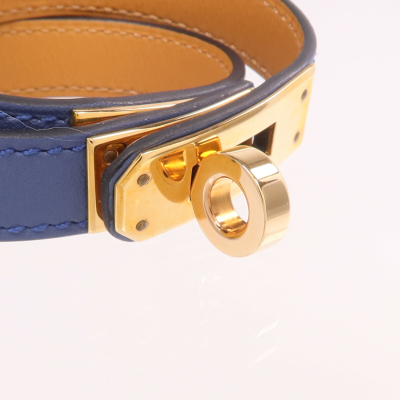 HERMES Swift皮革Kelly Double Tour Bracelet金扣手帶-4