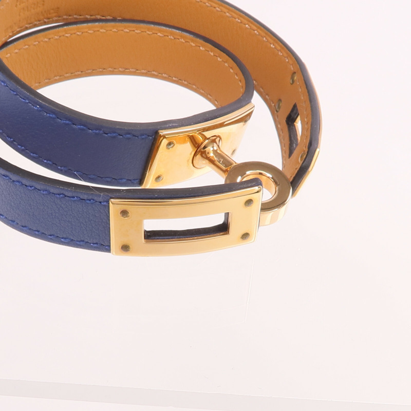 HERMES Swift皮革Kelly Double Tour Bracelet金扣手帶-5