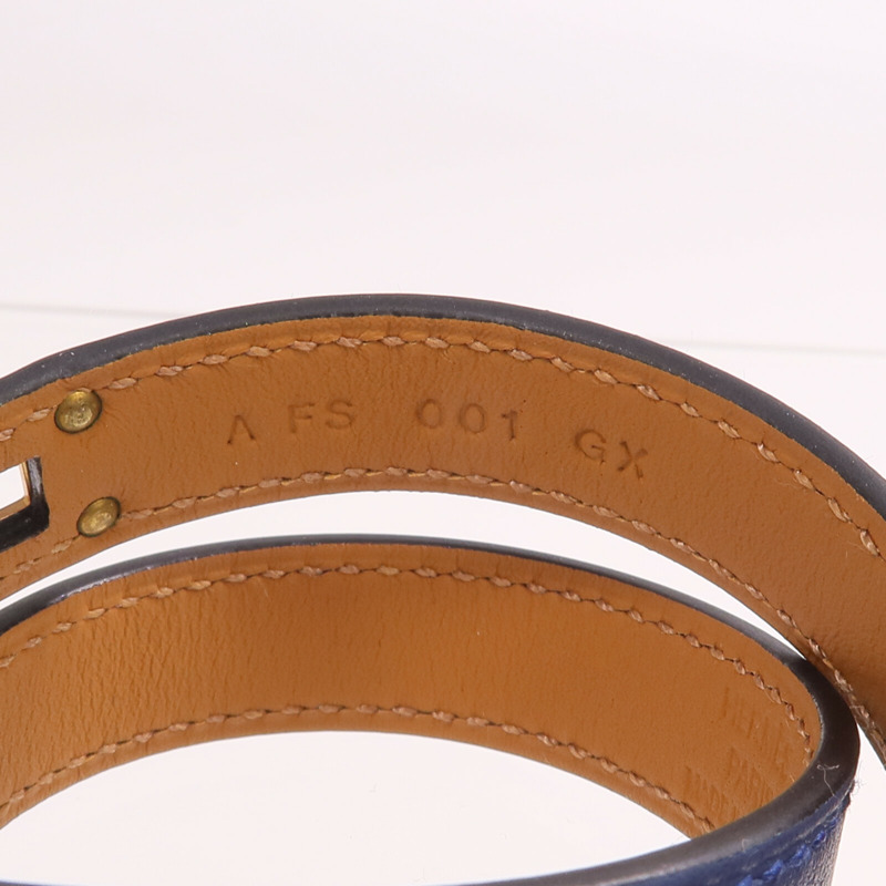 HERMES Swift皮革Kelly Double Tour Bracelet金扣手帶-7