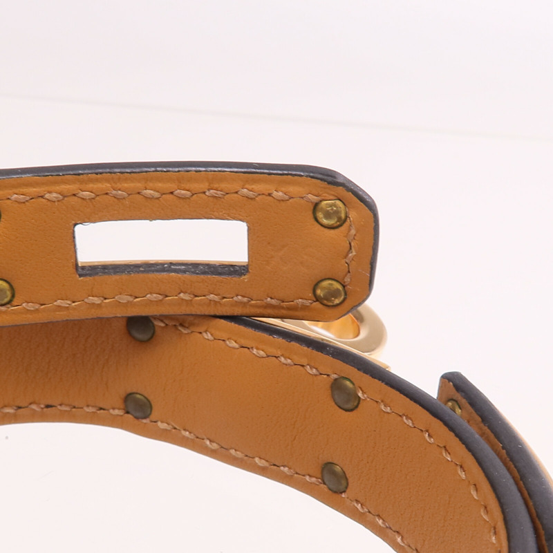 HERMES Swift皮革Kelly Double Tour Bracelet金扣手帶-8