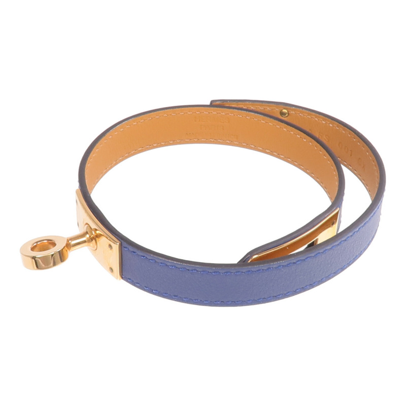 HERMES Swift皮革Kelly Double Tour Bracelet金扣手帶-9