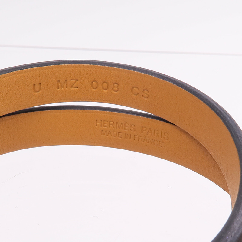 HERMES Swift皮革Mini Kelly Double Tour Bracelet金扣手帶Noir-6