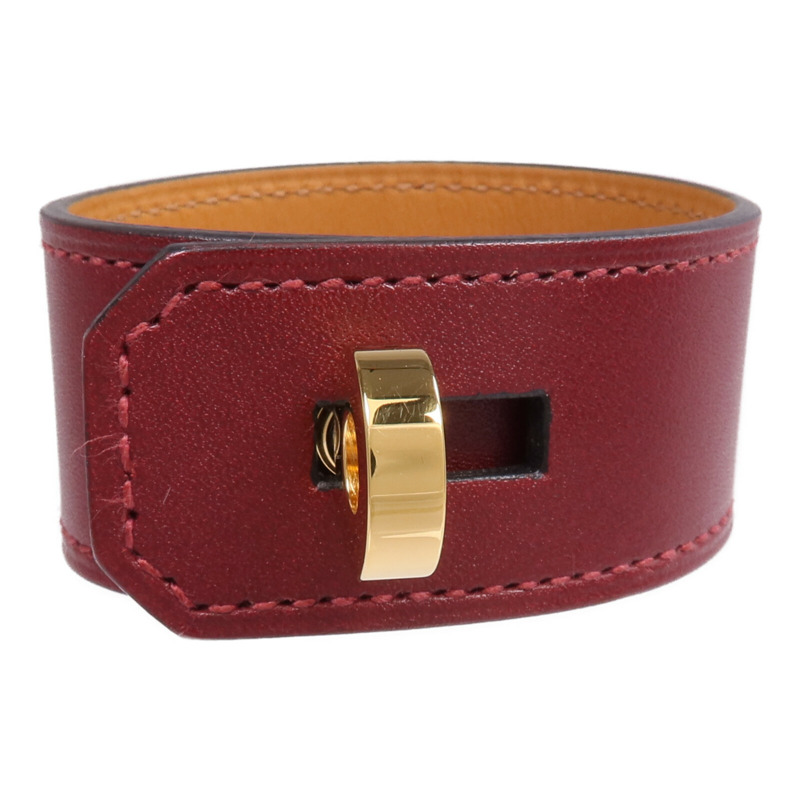 HERMES Box Calf皮革Hip Hop Bracelet金扣手帶-0