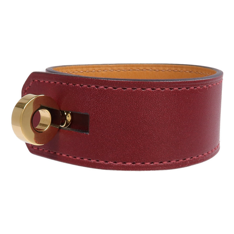 HERMES Box Calf皮革Hip Hop Bracelet金扣手帶-1