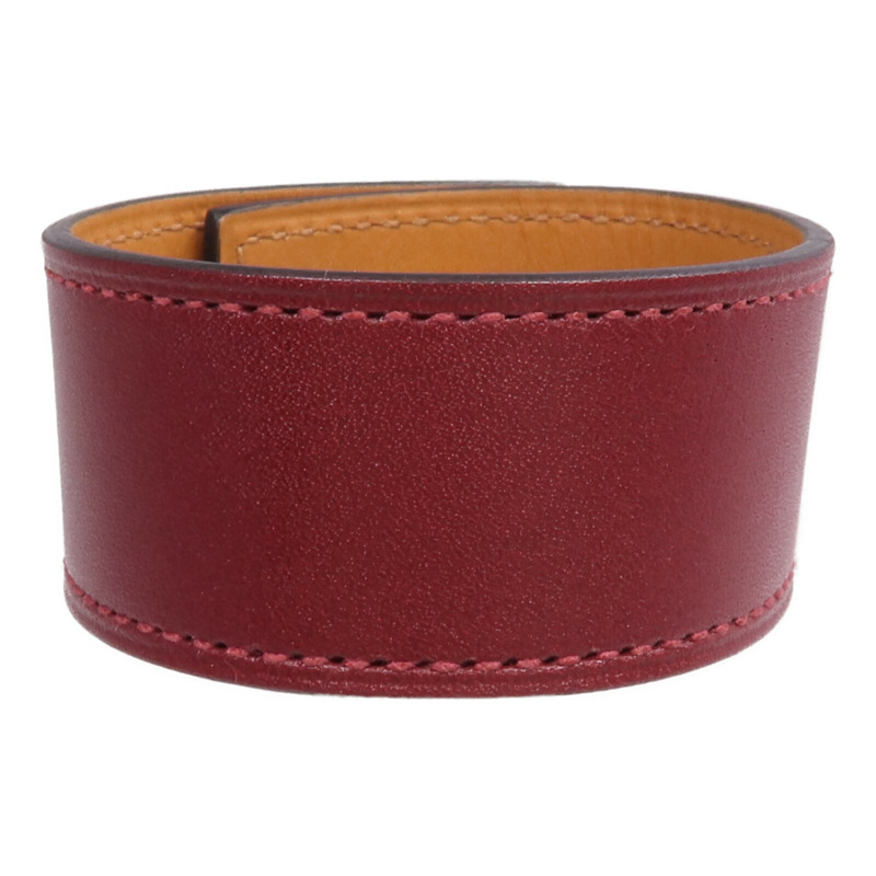 HERMES Box Calf皮革Hip Hop Bracelet金扣手帶-2