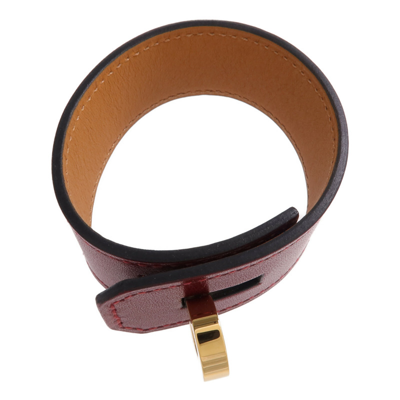 HERMES Box Calf皮革Hip Hop Bracelet金扣手帶-3