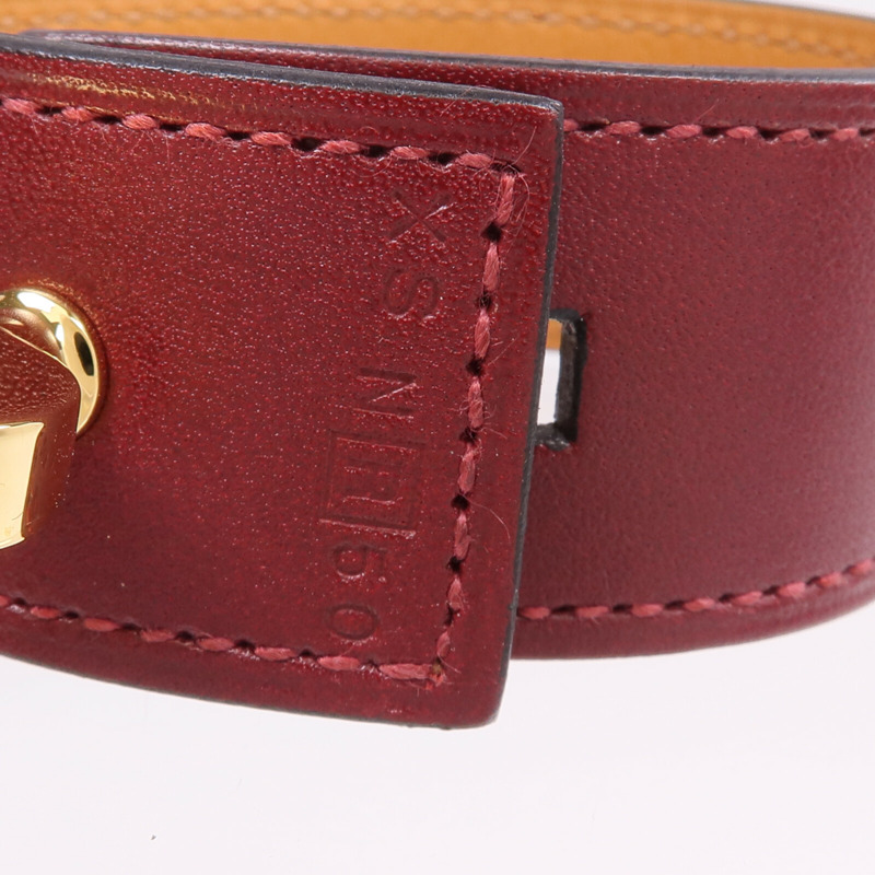 HERMES Box Calf皮革Hip Hop Bracelet金扣手帶-7