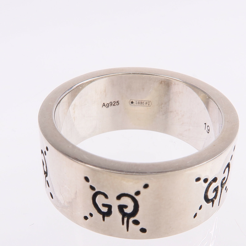 GUCCI 925純銀Ghost Ring戒指US#8.5-4