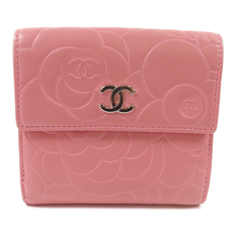 CHANEL 羊皮皮革Wallet銀扣錢包