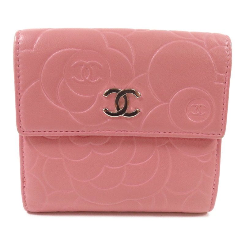 CHANEL 羊皮皮革Wallet銀扣錢包-0