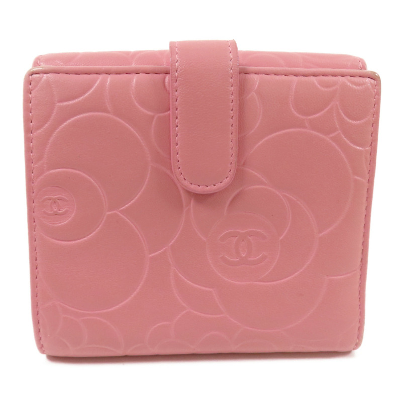 CHANEL 羊皮皮革Wallet銀扣錢包-1