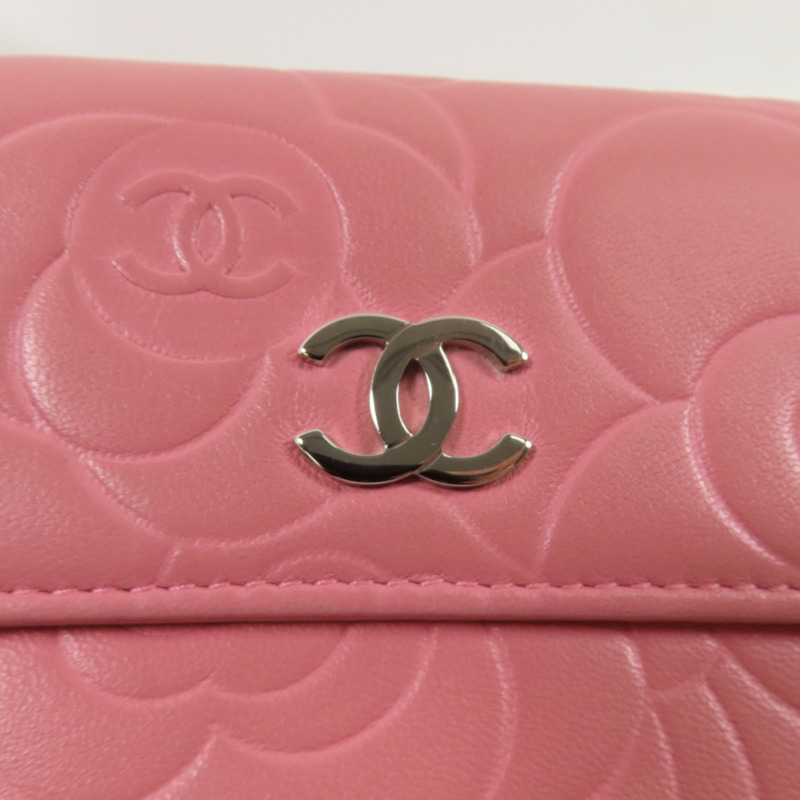 CHANEL 羊皮皮革Wallet銀扣錢包-5