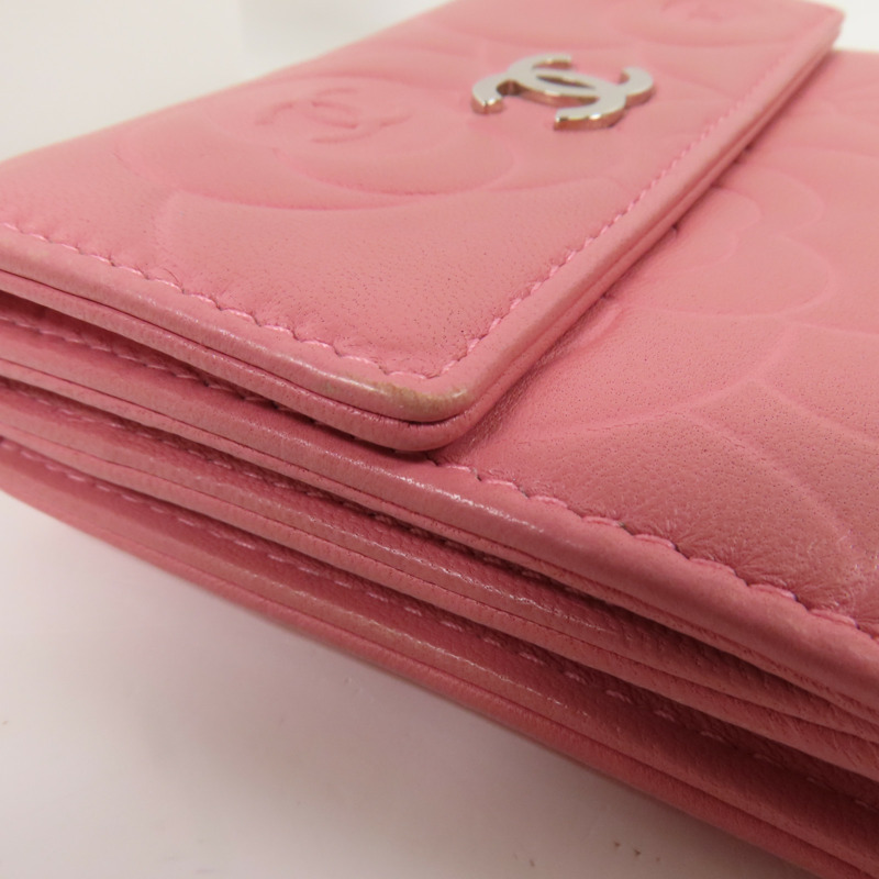CHANEL 羊皮皮革Wallet銀扣錢包-10