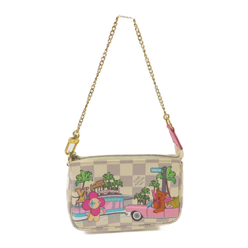 LOUIS VUITTON Damier Azur Mini Pochette Accessoires金扣手挽袋-0