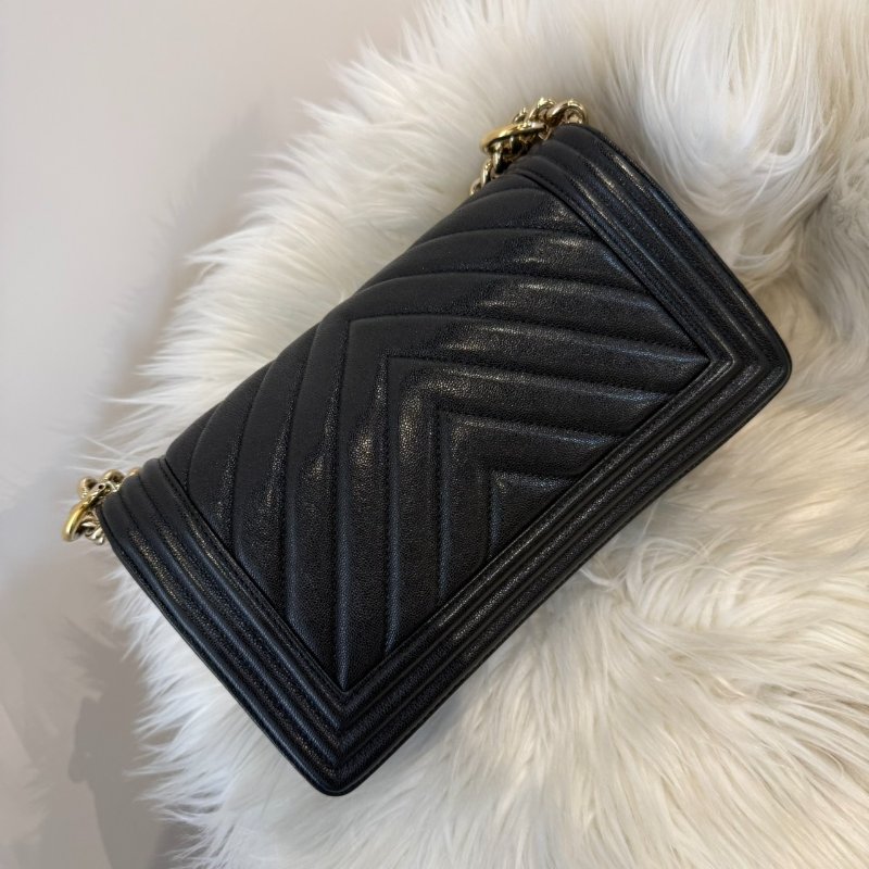 香奈兒 黑金山紋 BOY25-1