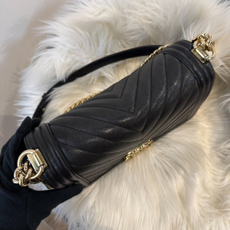 香奈兒 黑金山紋 BOY25-3