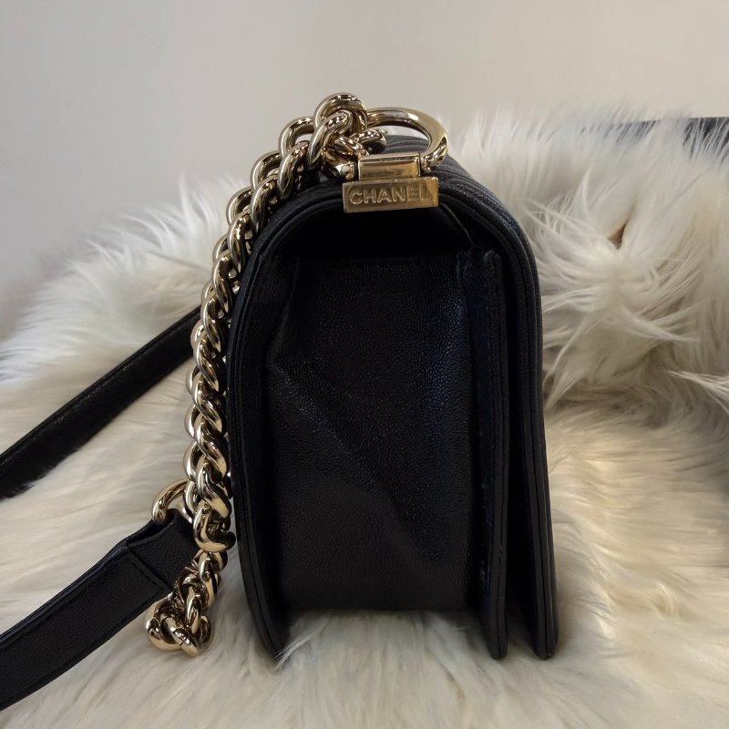 香奈兒 黑金山紋 BOY25-5