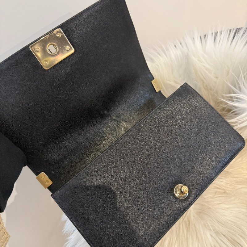 香奈兒 黑金山紋 BOY25-6