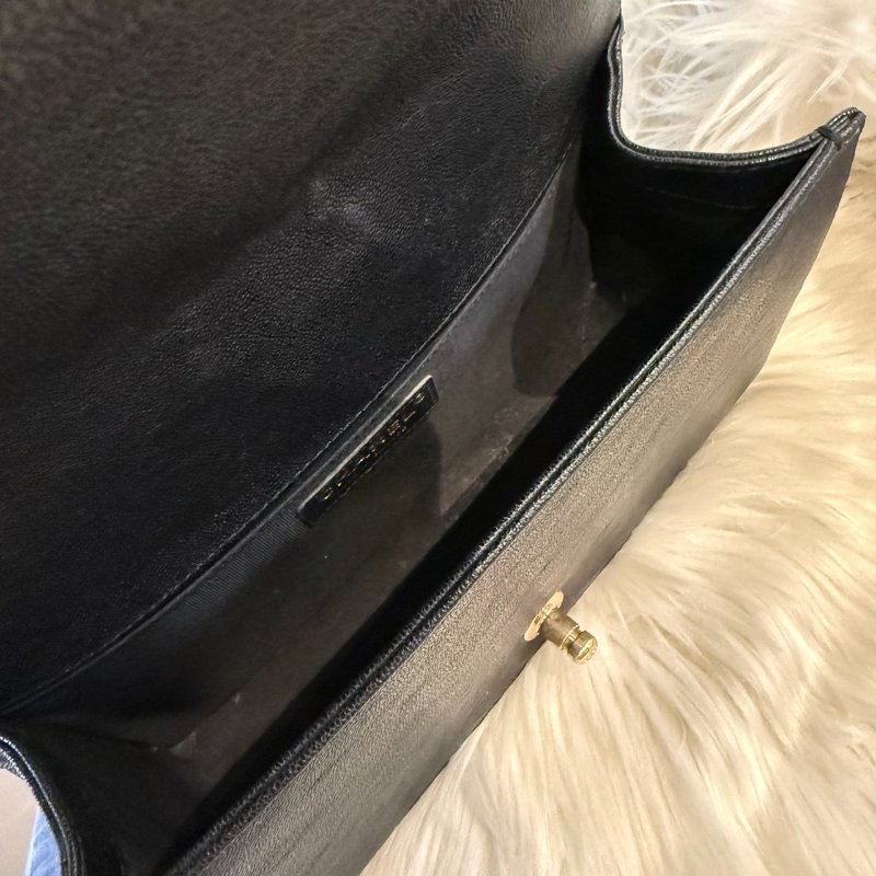 香奈兒 黑金山紋 BOY25-7