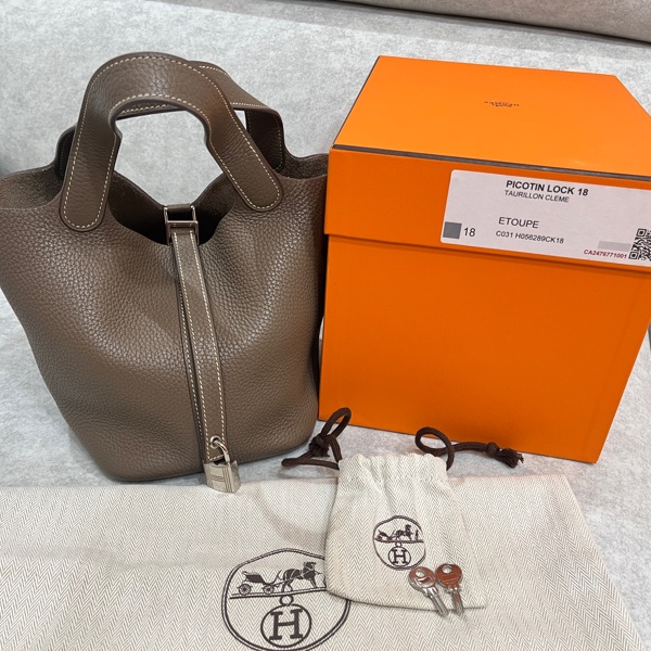愛馬仕菜籃子 Picotin 18（大象灰/銀）-15