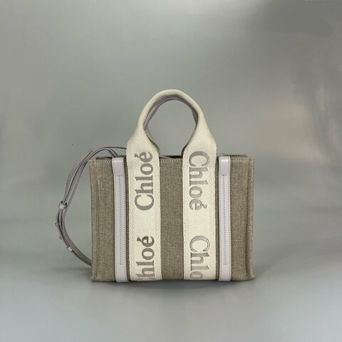 CHLOE 粉紫色WOODY兩用包小號