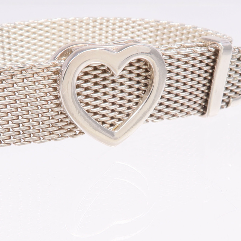 TIFFANY＆CO 925純銀Hearbuckle Mesh Bracelet手鐲-4