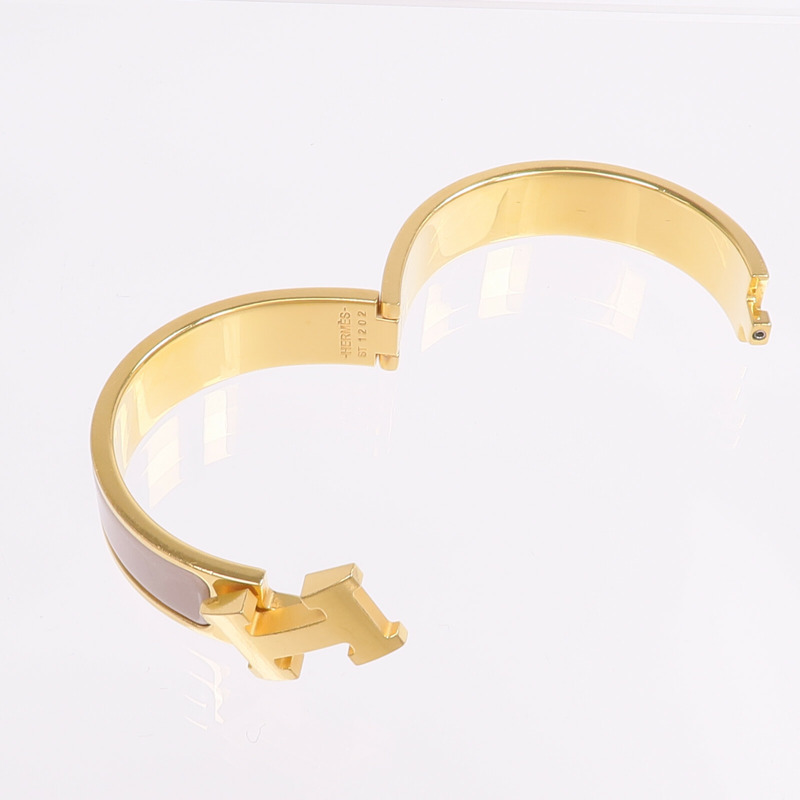 HERMES 金屬/琺瑯Clic H手鐲-7