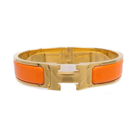 HERMES 金屬/琺瑯Clic H金扣手鐲