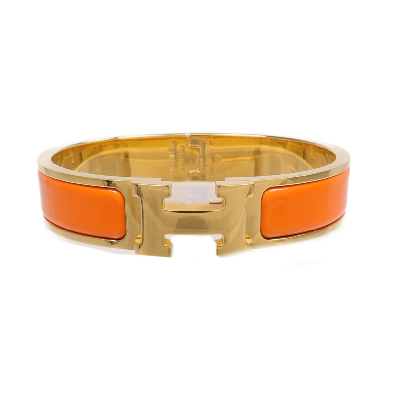 HERMES 金屬/琺瑯Clic H金扣手鐲-0