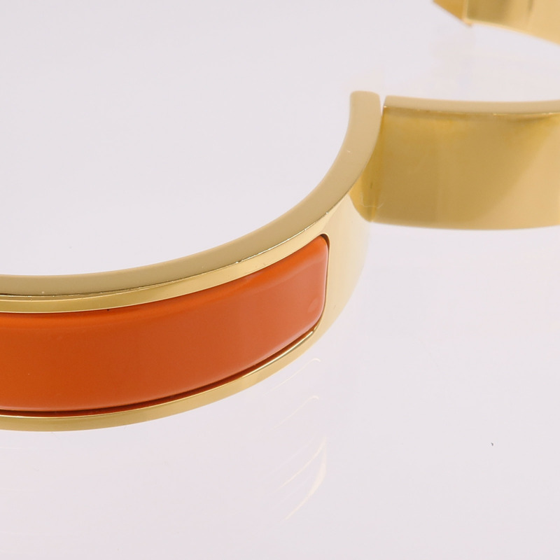 HERMES 金屬/琺瑯Clic H金扣手鐲-8