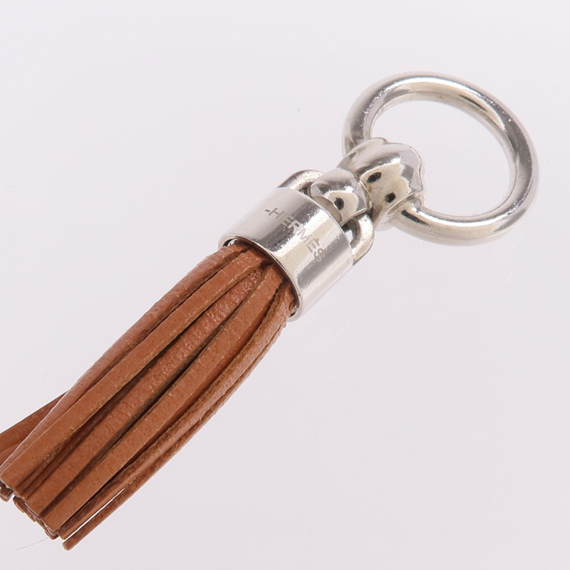 HERMES Swift皮革Charm銀扣掛飾-4