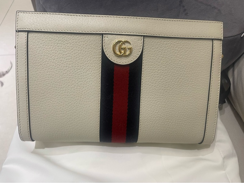 Gucci Ophidia 奶油白肩背包-0