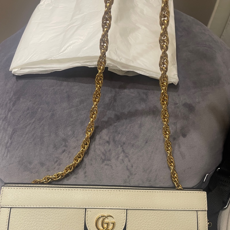 Gucci Ophidia 奶油白肩背包-15