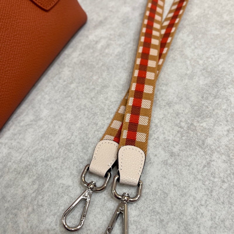 Longchamp Roseau竹節手提/斜背包(橘銀扣)-4