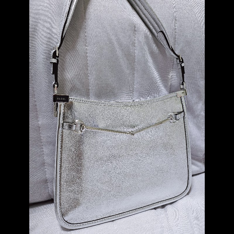gucci銀色金屬肩揹包 腋下包-5