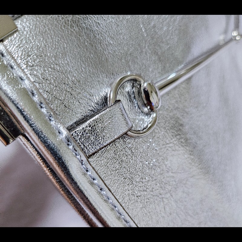 gucci銀色金屬肩揹包 腋下包-8