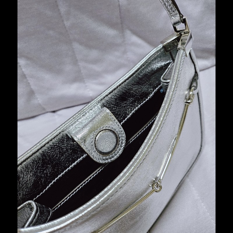 gucci銀色金屬肩揹包 腋下包-11