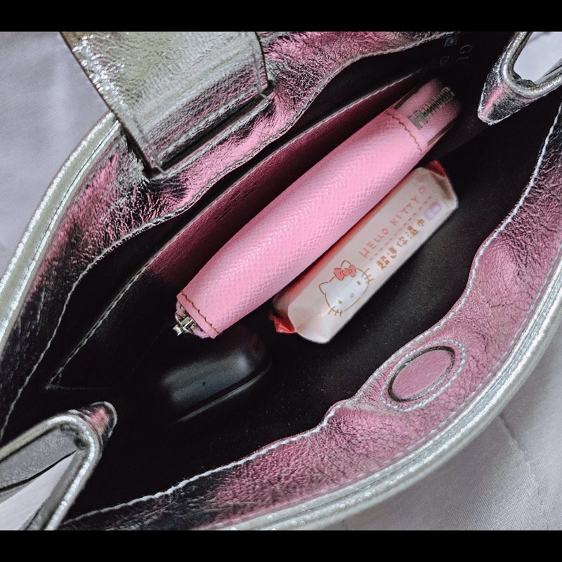 gucci銀色金屬肩揹包 腋下包-13